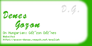 denes gozon business card